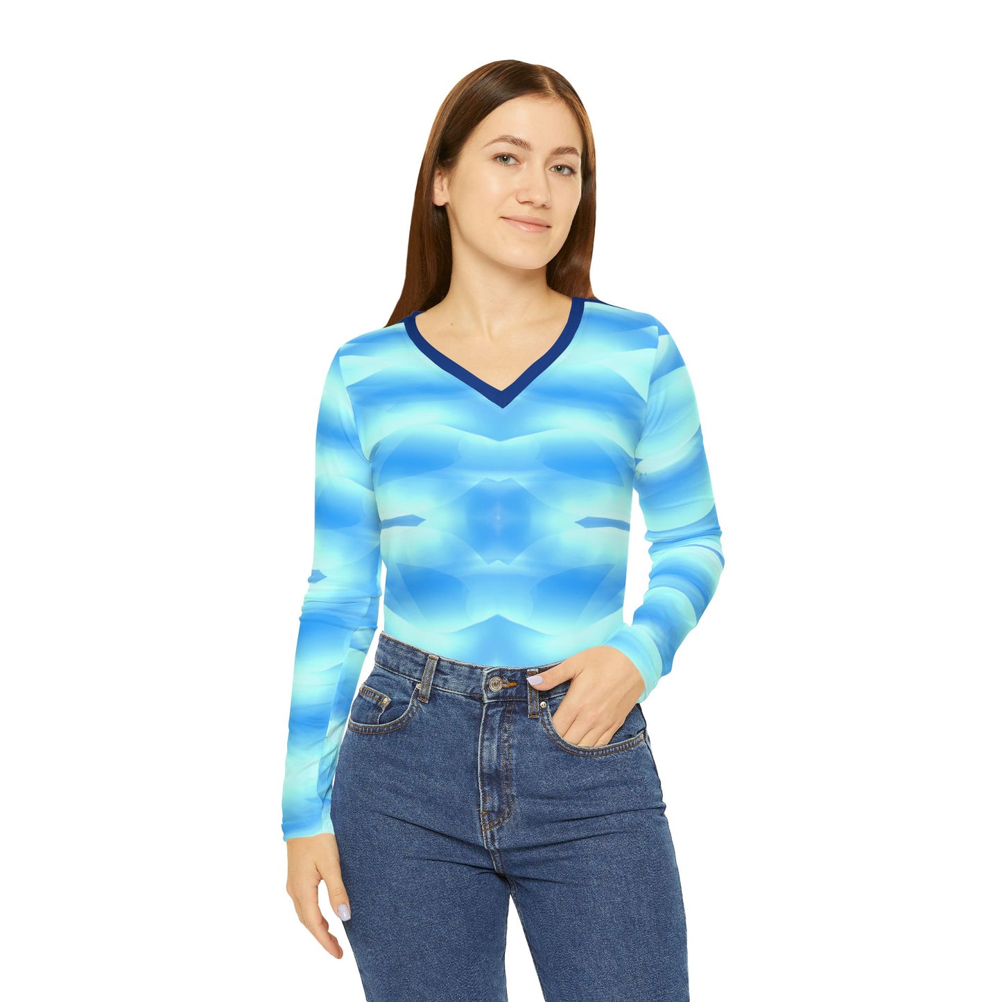 Women's Long Sleeve V-neck Shirt (AOP)