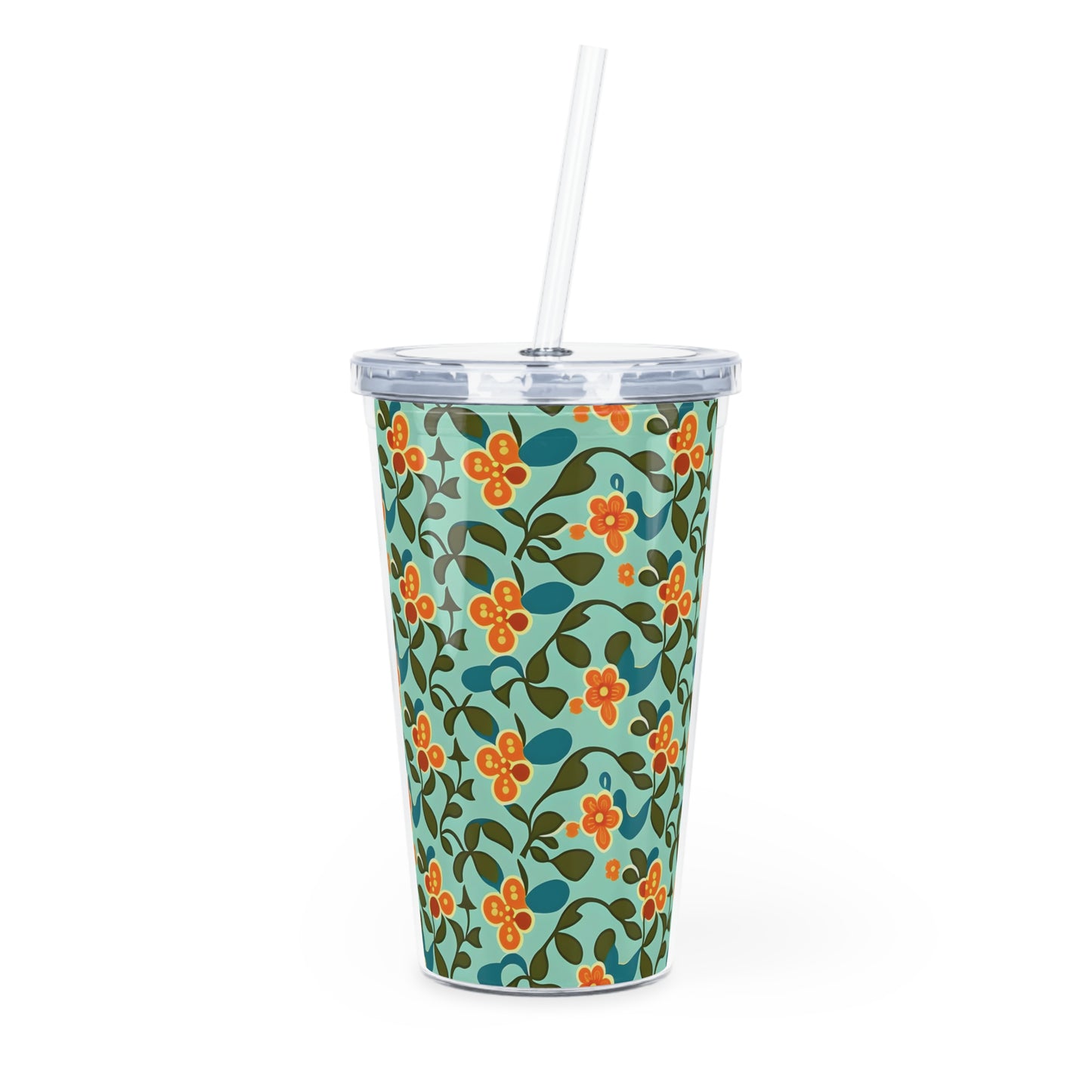 Plastic Tumbler with Straw
