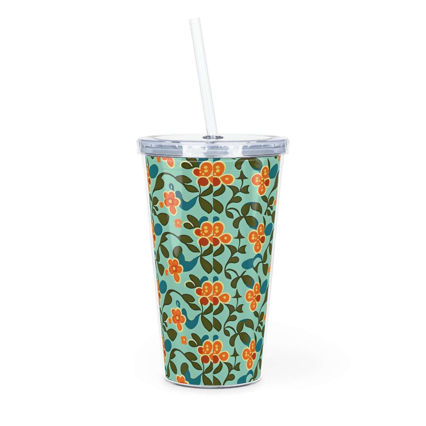 Plastic Tumbler with Straw