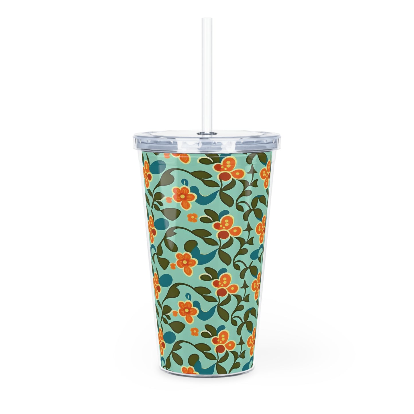 Plastic Tumbler with Straw