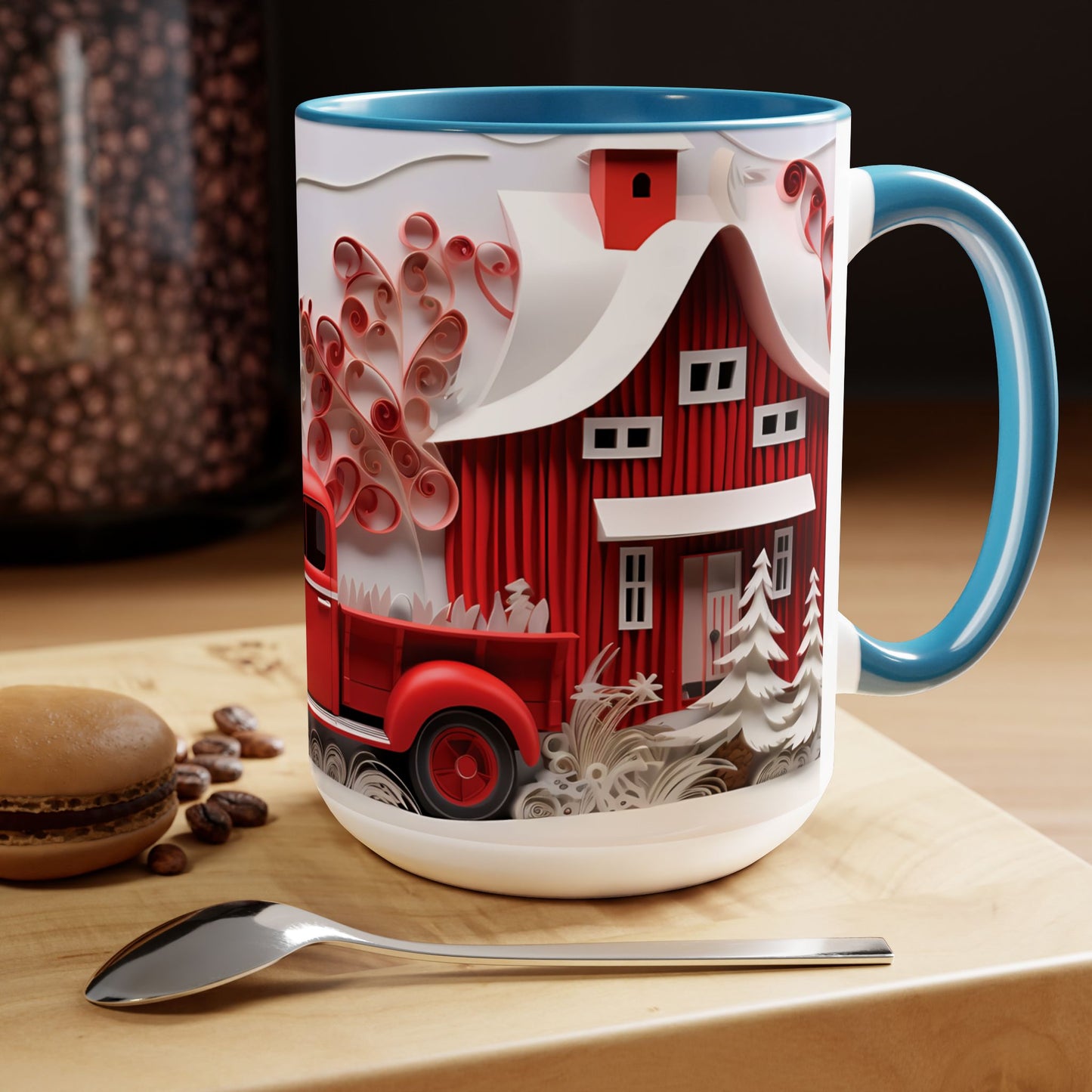 Two-Tone Coffee Mugs, 15oz