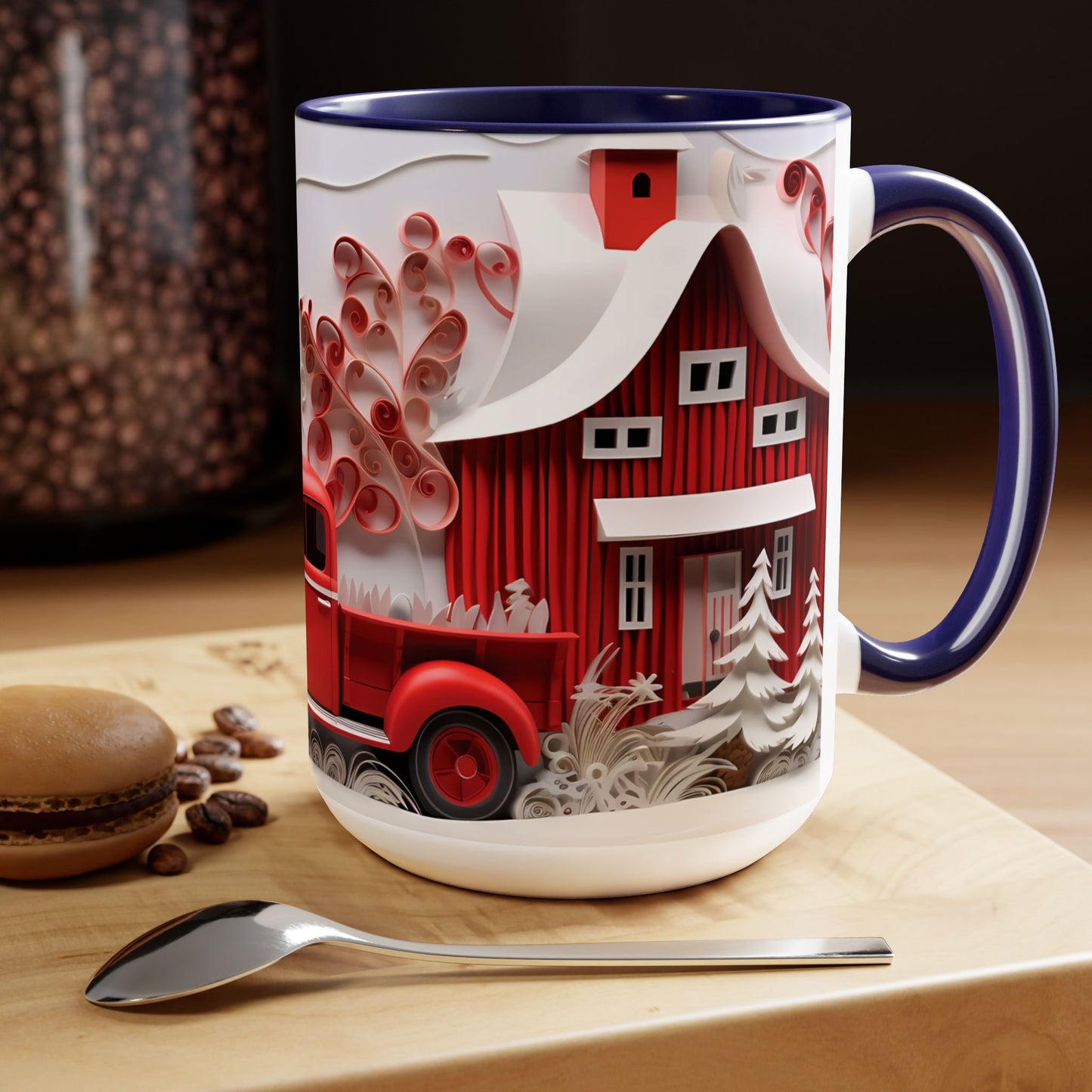 Two-Tone Coffee Mugs, 15oz