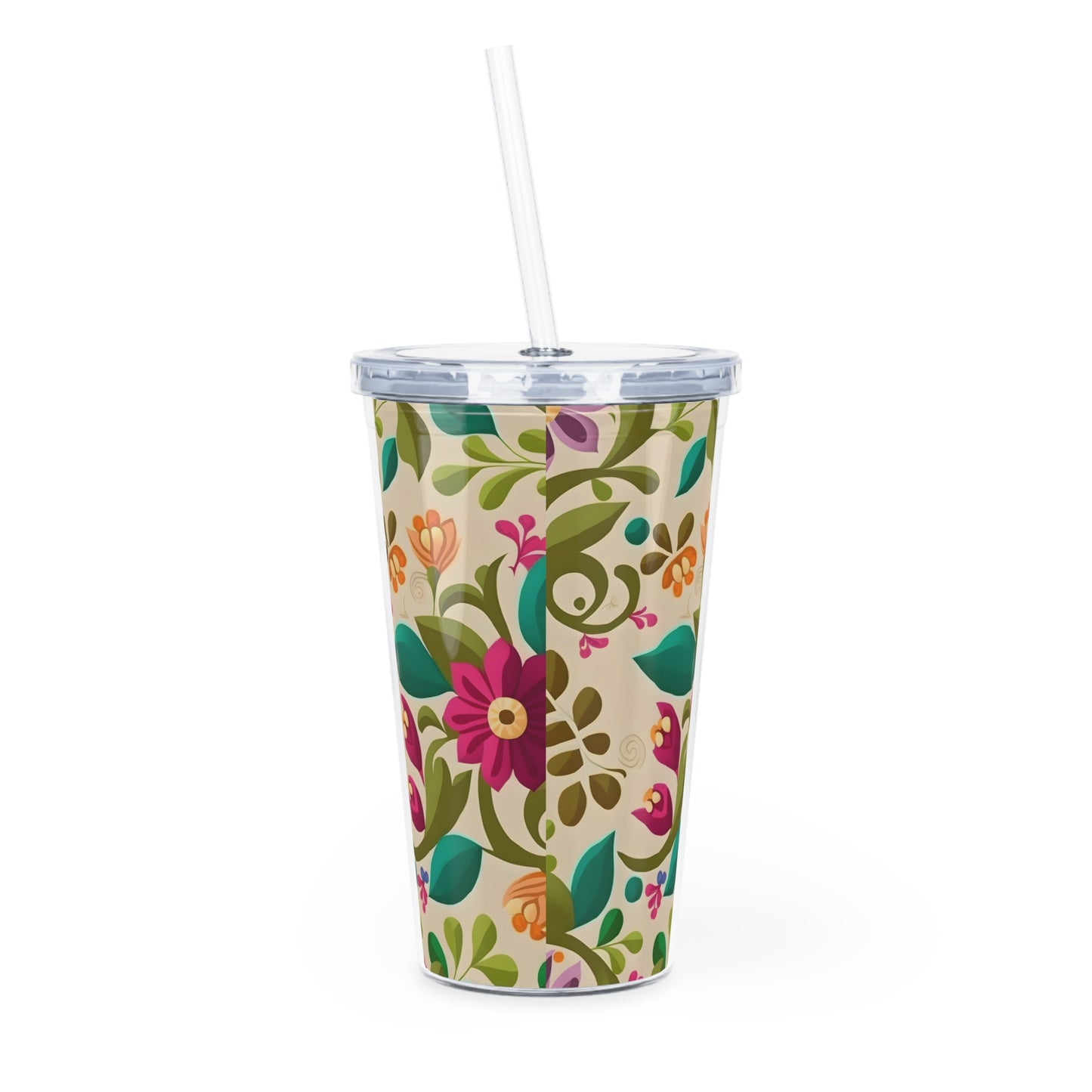 Plastic Tumbler with Straw