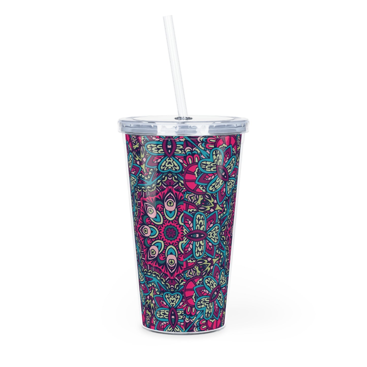 Plastic Tumbler with Straw