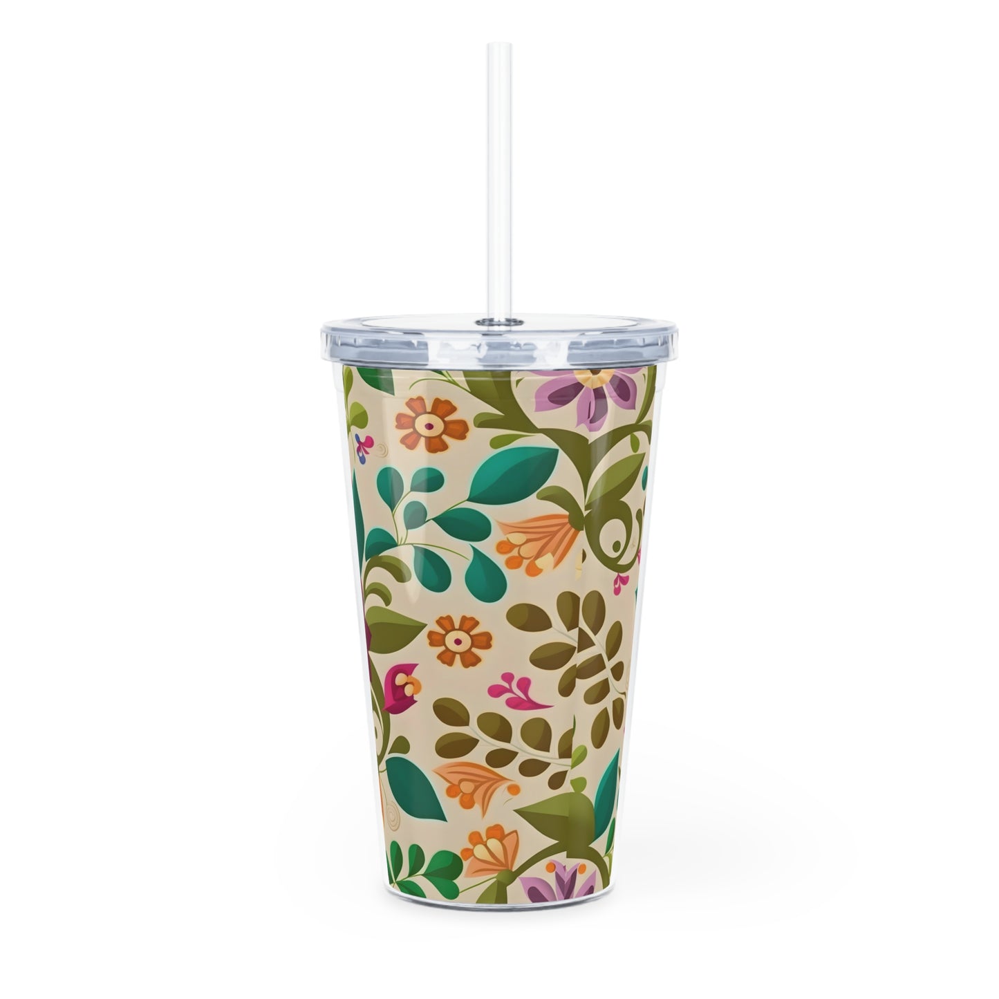 Plastic Tumbler with Straw