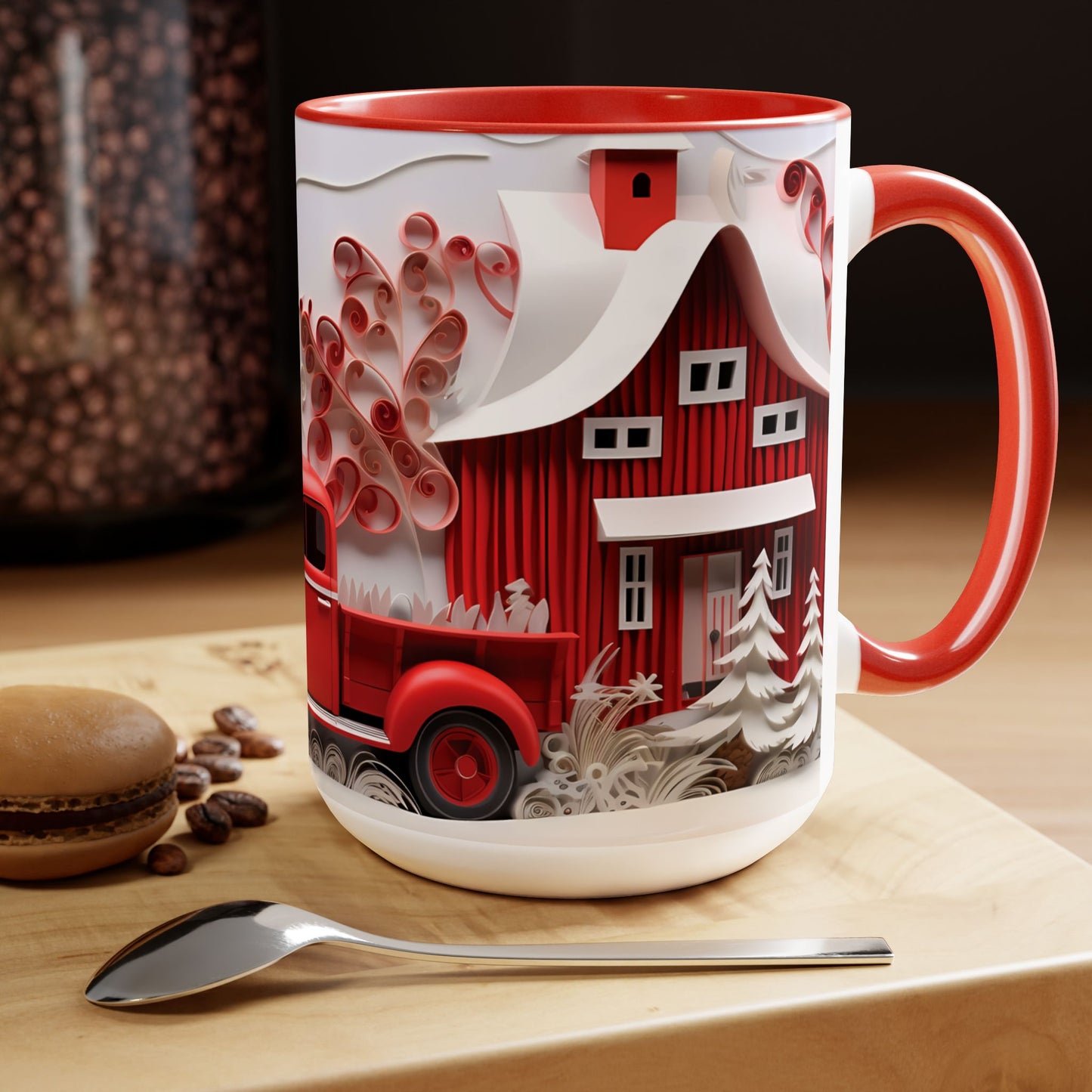 Two-Tone Coffee Mugs, 15oz
