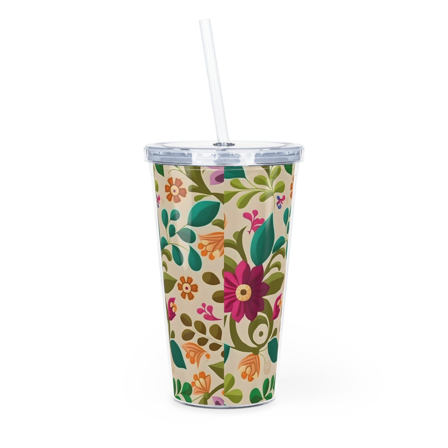 Plastic Tumbler with Straw