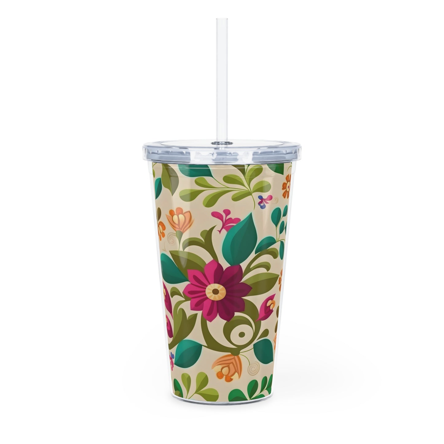 Plastic Tumbler with Straw