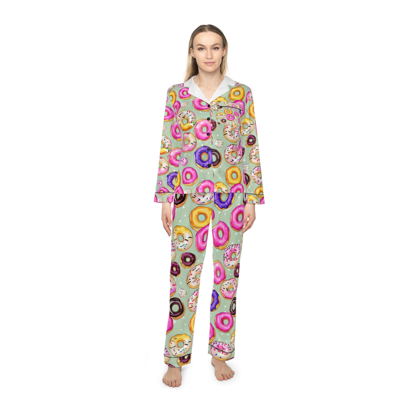 Women's Satin Pajamas (AOP)