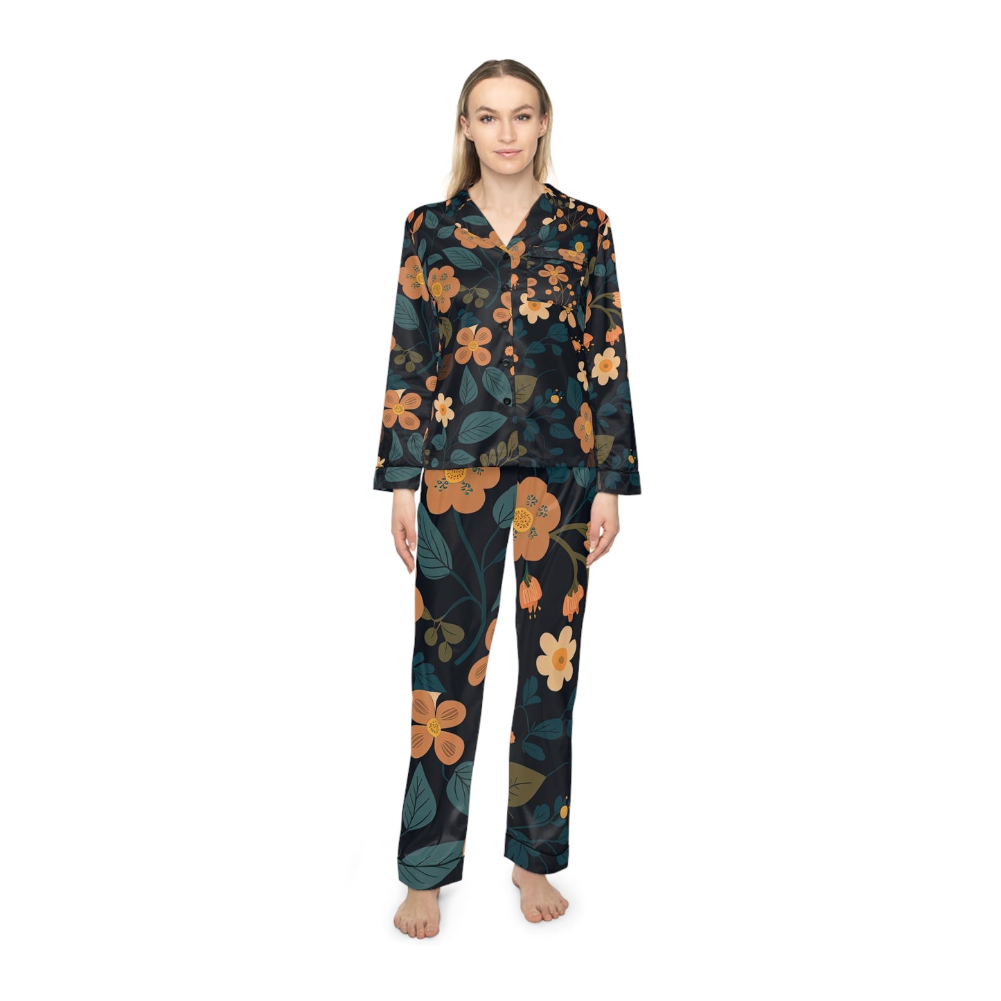 Women's Satin Pajamas (AOP)