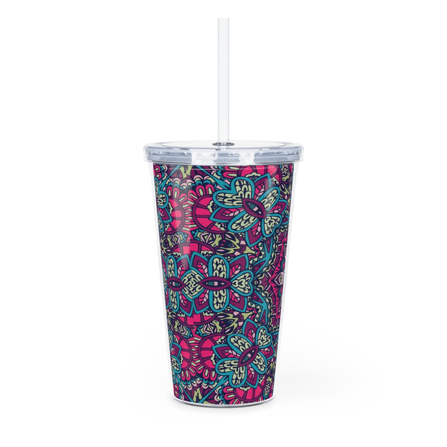 Plastic Tumbler with Straw