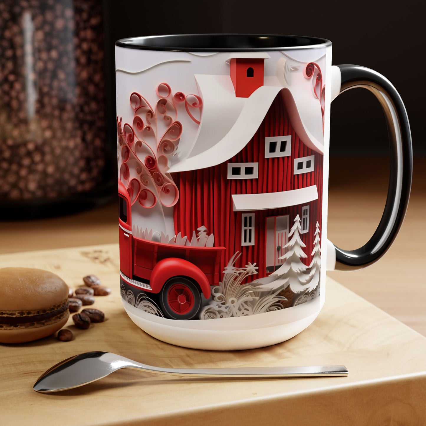 Two-Tone Coffee Mugs, 15oz