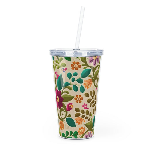 Plastic Tumbler with Straw