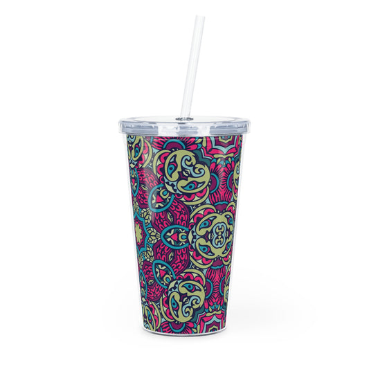 Plastic Tumbler with Straw