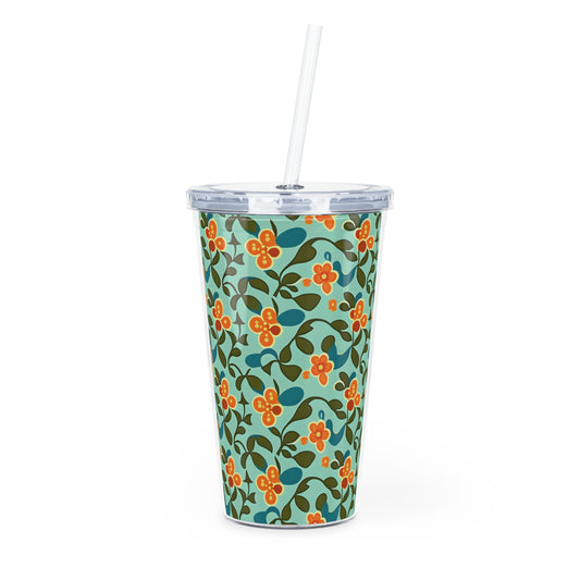 Plastic Tumbler with Straw