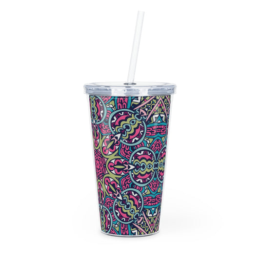 Plastic Tumbler with Straw