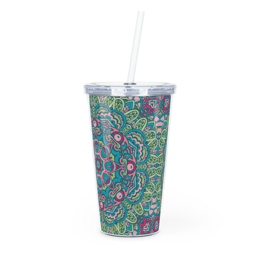 Plastic Tumbler with Straw