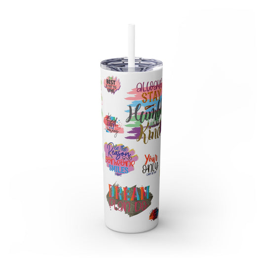 Skinny Tumbler with Straw, 20oz